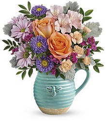 Busy Bee Pitcher Bouquet from Swindler and Sons Florists in Wilmington, OH